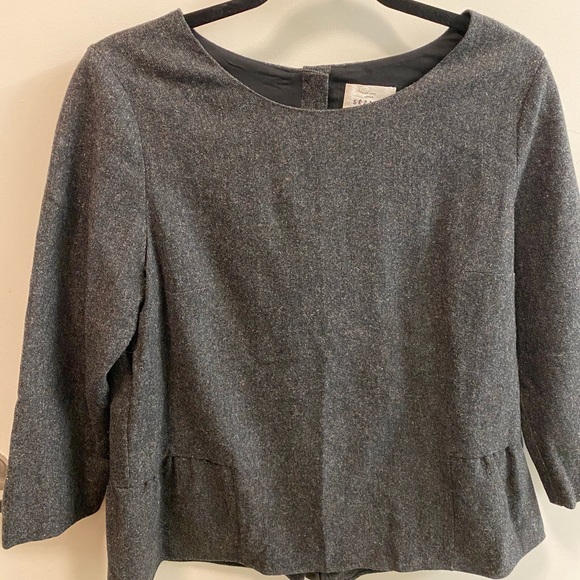 Sezane Tops - Sézane grey wool peplum top Sezane Tops - Sézane grey wool peplum top